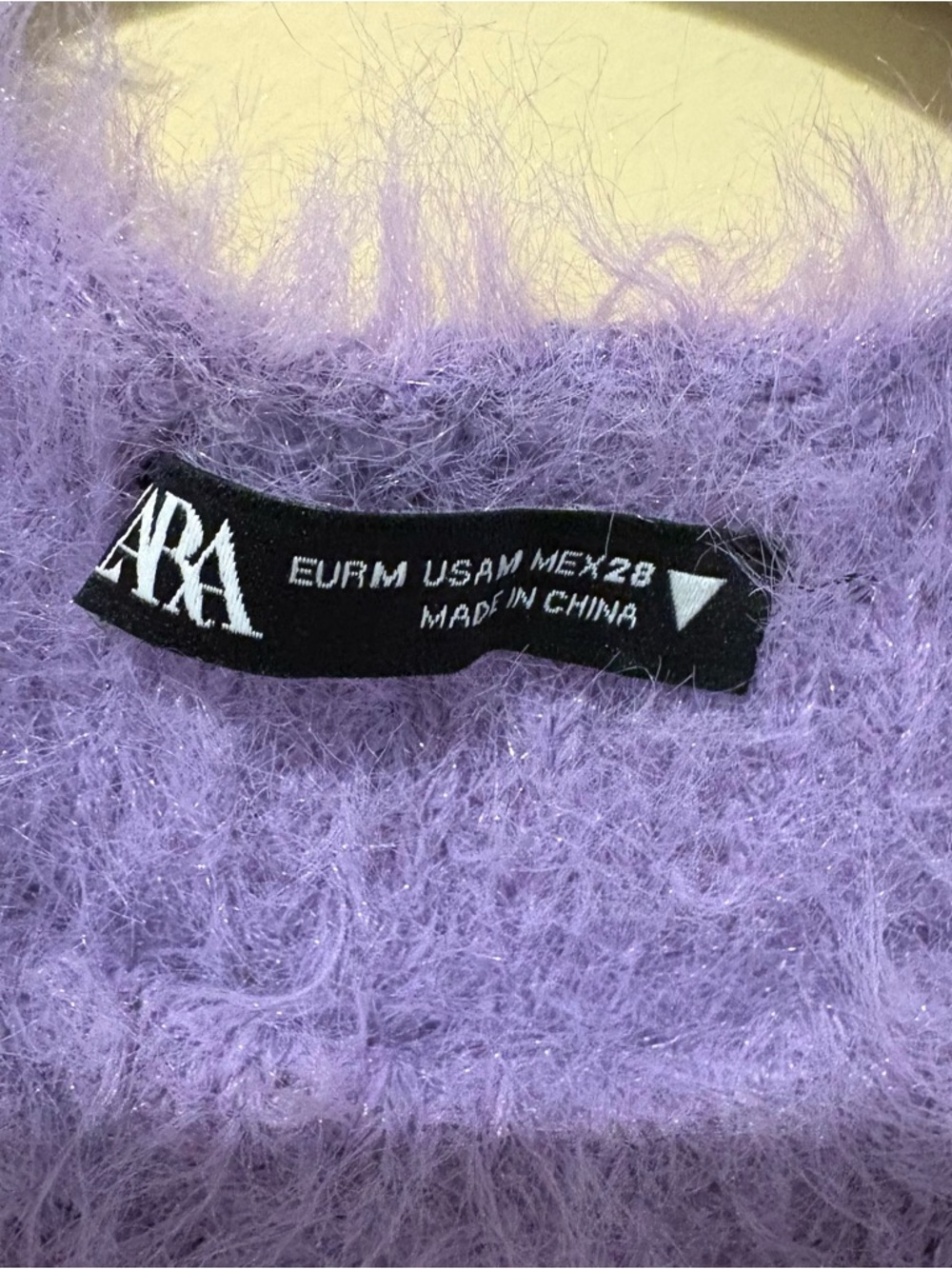 Zara Fuzzy Purple Sleeveless Knit Top - Picture 3 of 3
